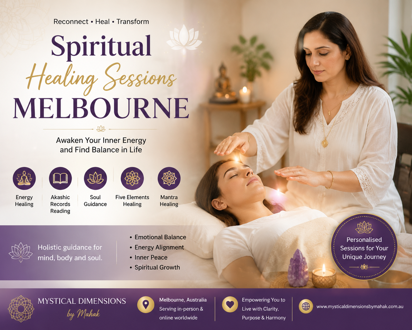 Spiritual Healing Sessions Melbourne, Energy Healing & Soul Guidance